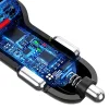 Dudao univerzális autós töltő 3xUSB gyorstöltéssel 3.0 QC3.0 2.4A 18W fehér - 10