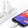 Dudao 2x USB hálózati töltő adapter 5V/2.4A + USB Type C kábel fehér thumbnail