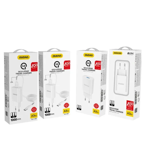 Dudao hálózati töltő adapter 5V/2.4A QC3.0 fehér - 4