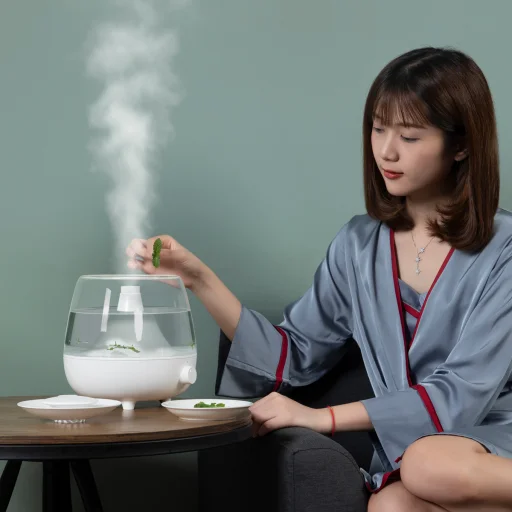 Baseus Home Surge asztali párásító készülék 2.4L fehér, aroma diffúzor - 2