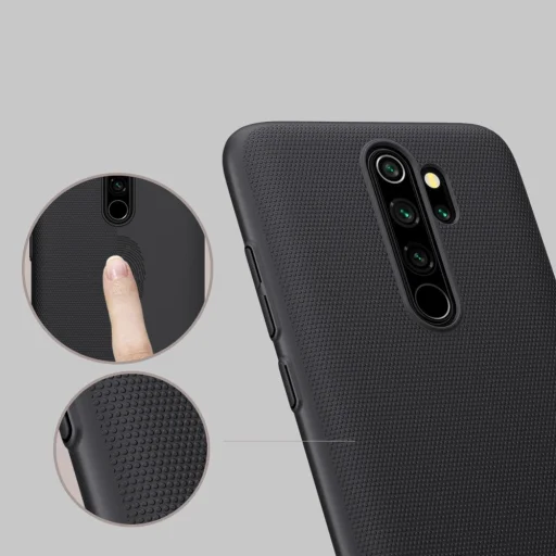 Nillkin Super Frosted Shield tok + ajándék támaszték Xiaomi Redmi Note 8 Pro fekete - 9