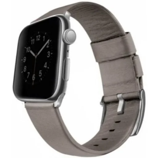 UNIQ Mondain Apple Watch 42/44/45 mm bőr szíj szürke (44927) - 1