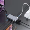 Baseus Square HUB USB-C/2x USB 3.0 + 1x USB-C (PD) + 1x VGA, TF/SD kártyaolvasó szürke thumbnail