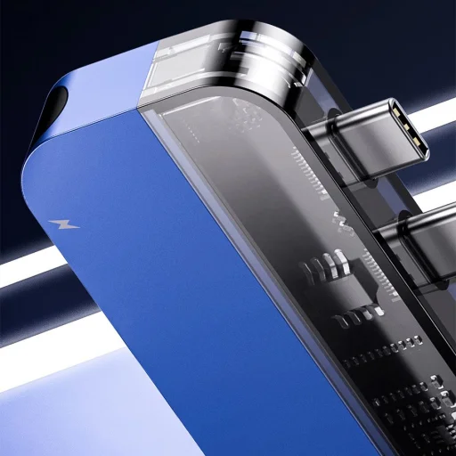 Baseus multifunkciós HUB 2xUSB type-C/USB Typ C PD (60W in) / USB Typ C (15W out) / HDMI 4K / 2x USB 3.0 szürke - 7