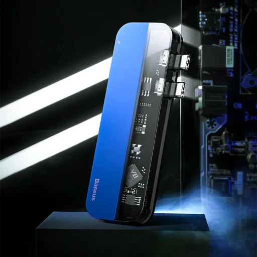 Baseus multifunkciós HUB 2xUSB type-C/USB Typ C PD (60W in) / USB Typ C (15W out) / HDMI 4K / 2x USB 3.0 szürke - 15