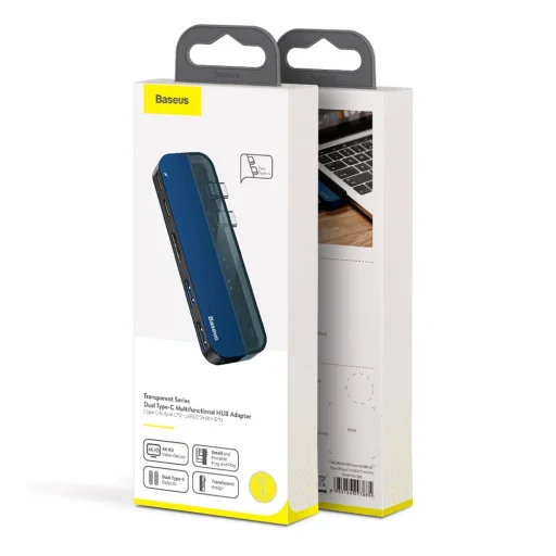 Baseus multifunkciós HUB 2xUSB type-C/USB Typ C PD (60W in) / USB Typ C (15W out) / HDMI 4K / 2x USB 3.0 szürke - 17