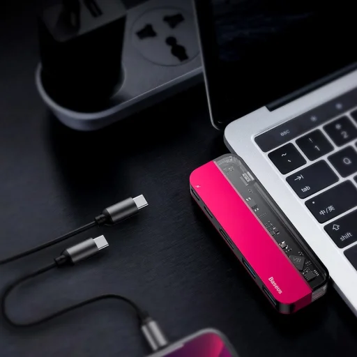 Baseus multifunkciós HUB USB type-C/USB Typ C PD (60W in) / USB Typ C (15W out) / HDMI 4K / 2x USB 3.0 szürke - 11