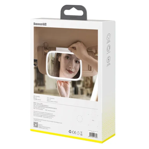 Baseus Delicate Queen autós sminktükör, napellenzőre fehér - 22