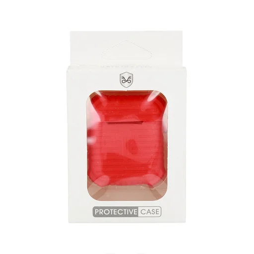 Airpods 1/2 fokozottan rezgésálló szilikon tok piros - 2