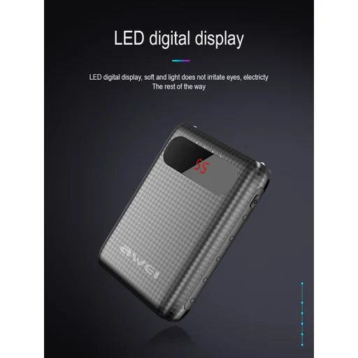 Awei P27k powerbank 2xUSB 8400 mAh fekete - 3