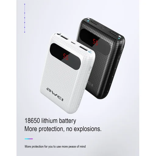 Awei P27k powerbank 2xUSB 8400 mAh fekete - 5