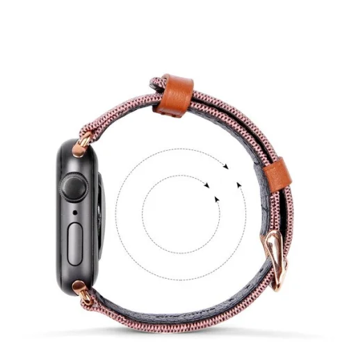 Dux Ducis Litchi Apple Watch 3/4/5/6/7/8/SE óraszíj (38/40/41 mm) fekete - 2