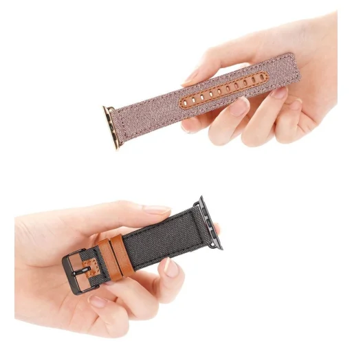 Dux Ducis Litchi Apple Watch 3/4/5/6/7/8/SE óraszíj (38/40/41 mm) fekete - 13