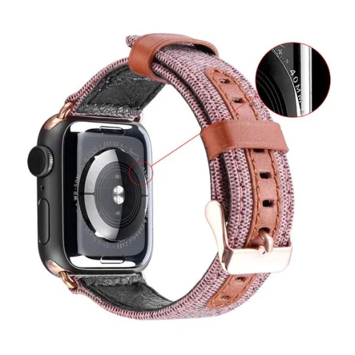 Dux Ducis Litchi Apple Watch 3/4/5/6/7/8/SE óraszíj (38/40/41 mm) fekete - 4