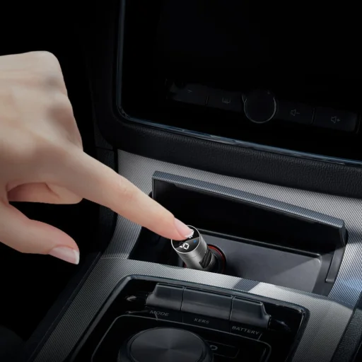 Baseus Energy Column bluetooth FM transmitter autós töltö 2xUSB QC3.0 3,1A ezüst - 8