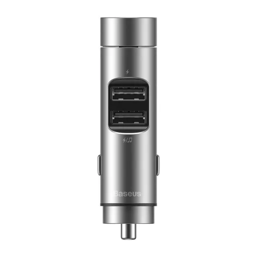 Baseus Energy Column bluetooth FM transmitter autós töltö 2xUSB QC3.0 3,1A ezüst - 2