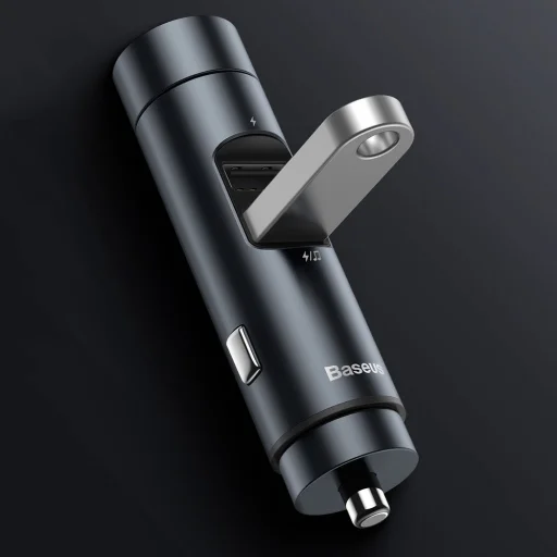 Baseus Energy Column bluetooth FM transmitter autós töltö 2xUSB QC3.0 3,1A ezüst - 11