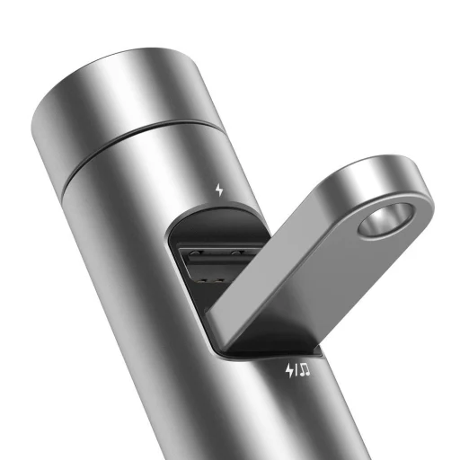 Baseus Energy Column bluetooth FM transmitter autós töltö 2xUSB QC3.0 3,1A ezüst - 5