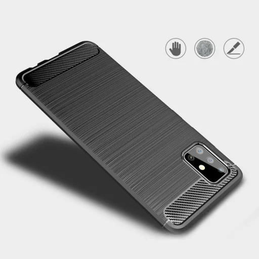 Carbon mintájú TPU tok Samsung A51 fekete - 2