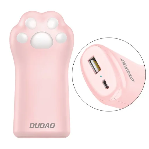 Dudao 5000 mAh powerbank 1A kitty paw pink - 1