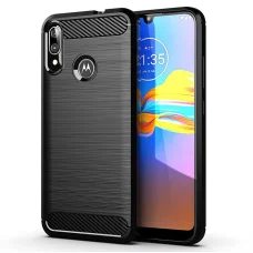 Carbon mintájú TPU tok Motorola Moto E6 Plus fekete