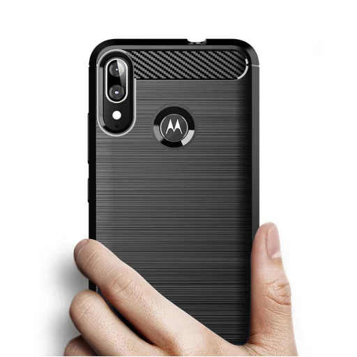Carbon mintájú TPU tok Motorola Moto E6 Plus fekete - 2