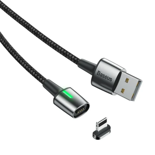 Baseus Zinc mágneses kábel USB+ Csatlakozóvég szett 3A 1m fekete - 2