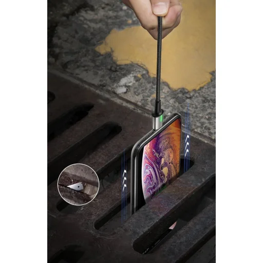 Baseus Zinc mágneses kábel USB+ Csatlakozóvég szett 3A 1m fekete - 14