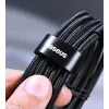 Baseus Cafule Nylon harisnyázott USB-Type C/USB-Type C kábel PD2.0 100W 20V 5A 2 m fekete/piros thumbnail