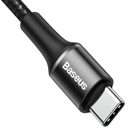 Baseus Halo nylon harisnyázott USB/USB Type-C PD2.0 kábel 60W 20V 3A/1m fekete - 2