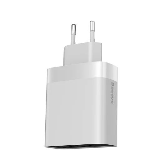 Baseus Mirror Lake Travel hálózati USB töltő adapter digitális kijelzővel 4xUSB 30W 6A fehér (CCJMHB-B02) - 3