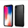  iPhone X telefontok Icarer Leather genuine valódi bőr Fekete thumbnail