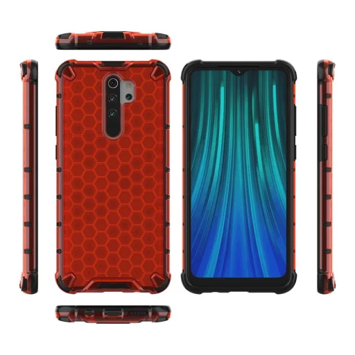 Honeycomb armor TPU tok Xiaomi Redmi Note 8 Pro piros - 7