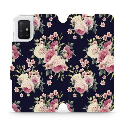 Mobiwear V068P fliptok Samsung A51 wild roses mintával - 1