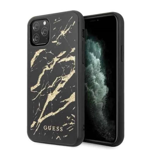 Guess Glitter Marble Glass iPhone 11 Pro tok fekete - 1