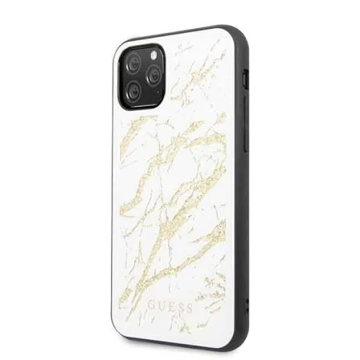 Guess Glitter Marble Glass iPhone 11 Pro tok fehér (GUHCN58MGGWH) - 7