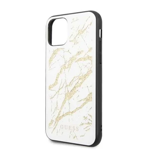 Guess Glitter Marble Glass iPhone 11 Pro tok fehér (GUHCN58MGGWH) - 5