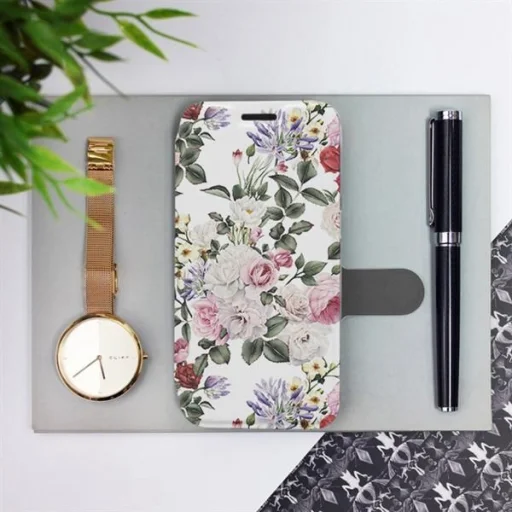 Mobiwear MD01S fliptok Samsung A51 floral mintával - 2