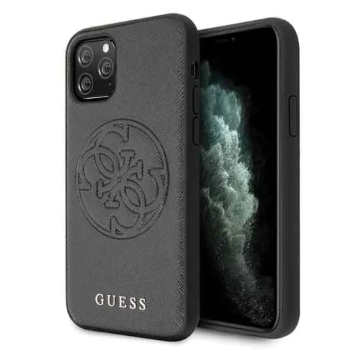 Guess Saffiano 4G Circle Logo iPhone 11 Pro tok fekete (GUHCN58RSSASBK) - 1