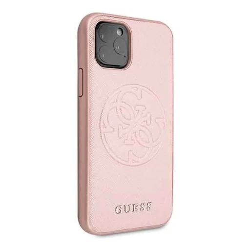 iPhone 11 Pro Guess Saffiano GUHCN58RSSASRG 4G Circle Logo tok rózsaszín - 3