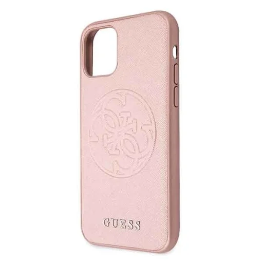 iPhone 11 Pro Guess Saffiano GUHCN58RSSASRG 4G Circle Logo tok rózsaszín - 6