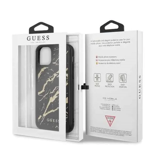 Guess Glitter Marble Glass iPhone 11 tok fekete (GUHCN61MGGBK) - 3