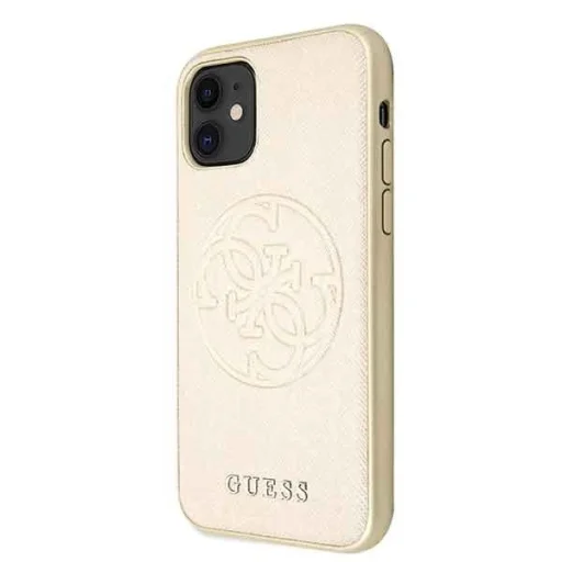 Guess Saffiano 4G Circle Logo iPhone 11 tok arany - 2