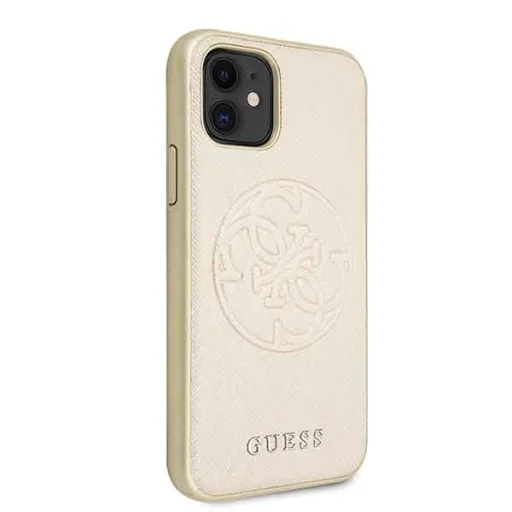 Guess Saffiano 4G Circle Logo iPhone 11 tok arany - 4