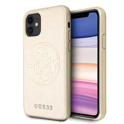 Guess Saffiano 4G Circle Logo iPhone 11 tok arany - 1