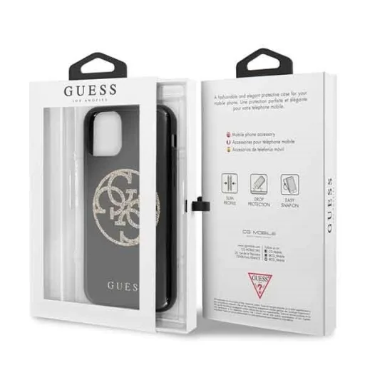Guess Saffiano 4G Circle Logo iPhone 11 tok fekete flitteres mintával (GUHCN61TPUBKGLG) - 7