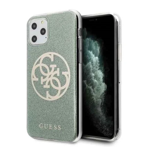 Guess Saffiano 4G Circle Logo iPhone 11 Pro tok flitteres keki - 1