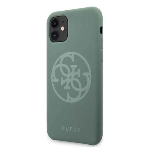 Guess Saffiano szilikon 4G Circle Logo iPhone 11 tok keki (GUHCN61LS4GKA) - 2