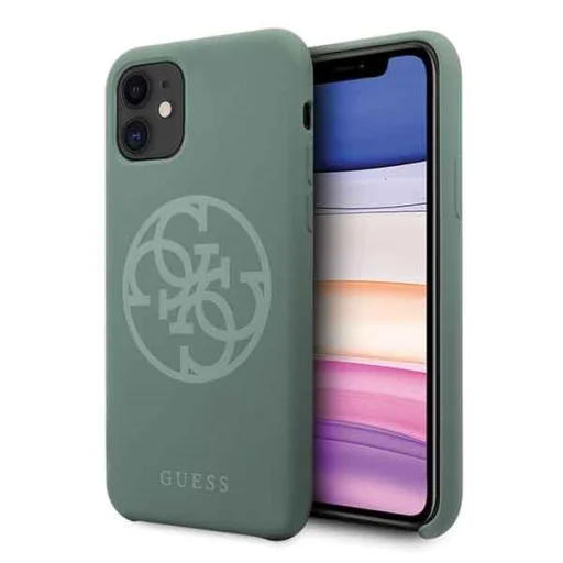 Guess Saffiano szilikon 4G Circle Logo iPhone 11 tok keki (GUHCN61LS4GKA) - 1