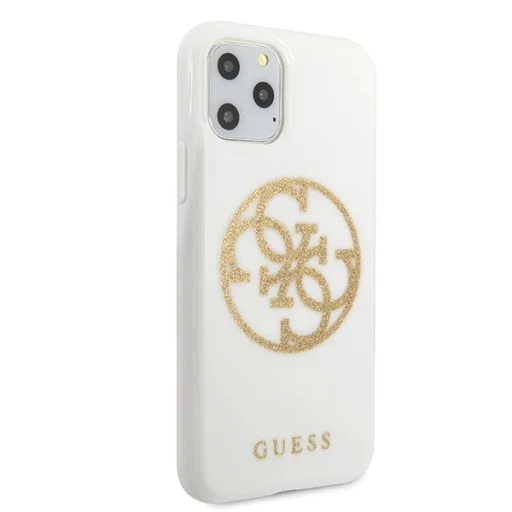 Guess Saffiano 4G Circle Logo iPhone 11 Pro MAX tok fehér/arany (GUHCN65TPUWHGLG) - 6